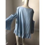st. john's bay NWT! Women's Sz: 0X Light Wash Denim Cold Shoulder Top by #25 Photo 3