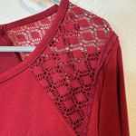 Fortune + Ivy  Haro Long Sleeve Lace Shoulder Blouse Size Medium Photo 2