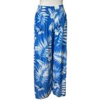 Favant Hawaii Pant Set Wrap Top Wide Leg Pants Blue Tropical Women’s Size Large Photo 11