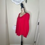 Maeve NTM: by Anthropologie Red Boho Flowy Tunic Blouse Long Sleeve V-Neck Photo 8