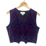 Petite Sophisticate Vtg 90's Boho Pink & Purple Cotton Vest Small Phoebe Buffay Photo 0