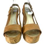 Prada Cork Platform Chunky Heel Brown Leather Studded Heels EU 36.5 US 6.5 -READ Photo 1