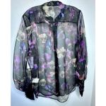 Equipment New Dark Floral Print 100% Silk Shirt Long Sleeved Md-Long Blouses Lg Photo 9