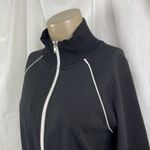 Xxi Black Sporty Track Jacket White Piping Full Zip Forever 21 Size S Photo 1