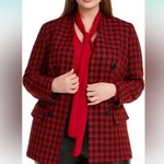 Bar III Bar lll Madrid Women's Houndstooth Open Front Double-Breasted Blazer Jacket 18W Photo 1