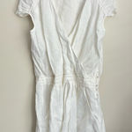Kookai  White Linen faux wrap dress short cup sleeve V neck 42 Photo 0