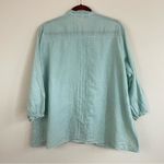 Sundance JP and Mattie Mint Green Lace Trim Oversized Button Down Top Cottagecore Size L Photo 3