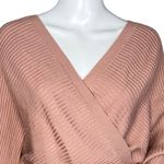 Love Tree  Dress Womens Medium Blush Pink Sweater‎ Wrap Surplice Ribbed Cozy Knit Photo 4