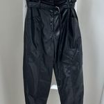 House of Harlow Women’s 1960 Black Faux Leather Paper Bag Pants Size 6 Photo 1