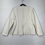 Banana Republic  White Black Pinstriped Linen Blend Blazer Jacket Women's Size 14 Photo 5
