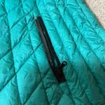 Turquoise Quilted Hooded Puffer Jacket Zip Front Lightweight Casual Outerwear Photo 6