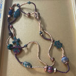 Bohemian Style Beaded Statement Necklace with Multicolor Accents, No Clasp Gold Photo 0