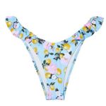 Victoria's Secret 2pc Bikini Swim Set XL Ruffle Brazilian Bottom Blue Lemons nwot Photo 2