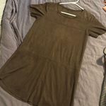 Suede Army Green T Shirt Dress Size M Photo 0