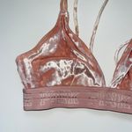 PINK - Victoria's Secret PINK Victoria’s Secret Unlined Pink Velvet Triangle Bralette Photo 3