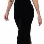 Rumored Runaway Black Velvet Cut Out Back Midi Party Dress Size Small Photo 0