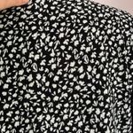 River Island  White & Black Floral Flared Sleeve V Neck Blouse Size US 8 Photo 5