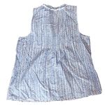 Vineyard Vines  Women's Chevron Geo Pin-Tucked Top Blue White Cotton Large EUC‎ Photo 3