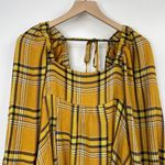 Urban Outfitters  Plaid Flannel Mini Dress Puff Sleeve Smocked Yellow NEW Women S Photo 5