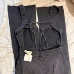 Free People NWT  Black Denim Flare Jumpsuit Photo 3