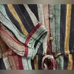 Rails Beaux Blouse Varadero Striped Button Front Metallic Thread Peplum Top SM Photo 7