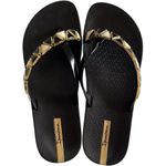 Ipanema Black & Gold Charm Imperial Sandals 6 Women's Flat Flip Flops Slides Photo 4