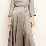 MM.LaFleur The Pepper Dress Minimalist Old Money Washable Silk Charmeuse Dune M Photo 0