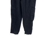 Free People  Feelin' Good Pants Linen Blend‎ Utility Cargo Black Size Small Photo 8