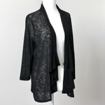 Kasper Black Sheer Lace Waterfall Long Sleeve Cardigan Sweater Medium Photo 1