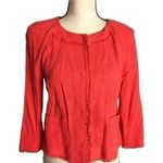 NWT Laurel Escada Tweed Sample Piece Jacke Jacket Size 32 Orange Photo 0