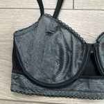 Victoria's Secret Victorious Secret Unlined Balconet Sheer Black Shimmer Bra‎ Size 32DD Photo 5