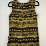 R & K Green Brown Tribal Print Sleeveless Maxi Shift Dress Size 8 Button Accents Photo 3