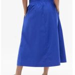 Athleta  XL Midday Mid Rise Midi Poplin Skirt Varsity Blue X-Large Photo 3
