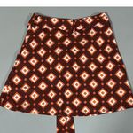 Brown Orange Aztec Geometric Paisley Boho Belted Mini Skirt Size XS 🤎 Photo 3