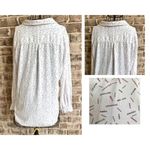 Cosmic Blue Love Roll Tab Sleeve Shirt XL White Hi Low New York Paris Traveler Photo 4