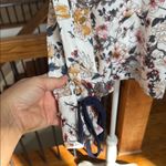 Hayden LA boho Floral cream gray multicolor peplum keyhole Top flowy Photo 4