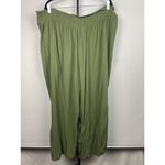 Catherines  Olive Green Elastic Smocked Pull On Gauze Flowy Pockets Pants Size 3X Photo 4