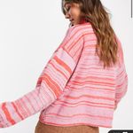 ASOS NWT DESIGN pink oversized sweater with roll neck in space dye yarn Photo 1