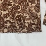 Fashion Bug size XL vintage y2k Paisley Swirl Brown cream cottage trad bell slee Photo 4