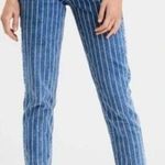 American Eagle Mom Jeans Retro Indigo Striped Blue Denim Women's Size 4 Photo 0