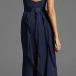 NWT White by Vera Wang Ruffled Surplice Bodice Maxi Dress Midnight Blue Navy 14 Photo 1