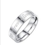 “Forever Love” Engraved Ring Set Silver Photo 4