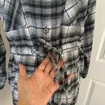 Ci Sono Plaid Collection Plaid Flannel Tie Waist Shirt Tunic Dress 4 Pocket Sz.M Photo 4