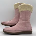Hush Puppies  Womens 7 Boots Excursion Pink Suede Sherpa Lined Mid Calf Zipper Photo 0