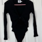 Princess Polly  Black Long Sleeve Cut Out Bodysuit Photo 0