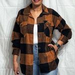 Blu Pepper Orange Plaid Buffalo Print Shacket Sz S Photo 4