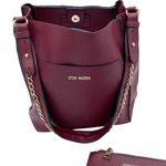 Steve Madden Bdhalia Burgundy Red Shoulder Bag Chain Strap 2 Piece Set w/ Pouch Photo 1