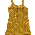 American Eagle  Mustard Yellow Polka dot Smocked Romper -Retro- M NWOT Photo 1