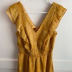 EXPRESS  Yellow Printed Ruffle Sleeve Romper Photo 6