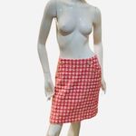 Brooks Brothers Y2K Tweed Boucle Plaid A-line Mini pink Orange White Skirt M Photo 1